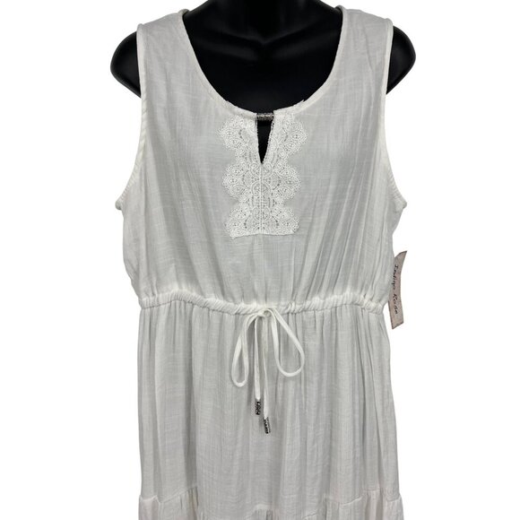 Indigo Rose Maxi Women White Dress Tier Size XL Extra Large Tier Sleeveless New - Picture 2 of 10